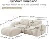 Flieks Modulares Sofa 2-Sitzer mit Hocker, Cloud Sofa mit runden Armlehnen, Chenille weich, rahmenlos bodennah, Lounge Sofa, Beige Bild 4
