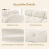 Flieks Modulares Sofa 2-Sitzer mit Hocker, Cloud Sofa mit runden Armlehnen, Chenille weich, rahmenlos bodennah, Lounge Sofa, Beige Bild 5