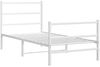vidaXL Bettgestell mit Kopf- und Fußteil Metall Weiß 90x190 cm 355424 Bild 3