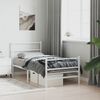 vidaXL Bettgestell mit Kopf- und Fußteil Metall Weiß 90x190 cm 355424 Bild 4