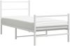 vidaXL Bettgestell mit Kopf- und Fußteil Metall Weiß 90x190 cm 355424 Bild 2