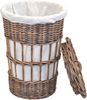 Wäschekorb "Gerolf" aus Kubu-Rattan, braun gewischt, mit Wäschesack Bild 2