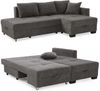 Ecksofa Schwenkfunktion Doppelbett Schlafcouch Bettkasten Cord in Dunkelgrau Bild 1