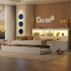 Ausziehbett 140×200 cm mit LED-Beleuchtung, Stauraumfach und USB/Steckdose, Weiß, ohne Matratze Bild 5