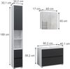 Badmöbel-Set Maltin Weiß/Anthrazit 3 Teile, mit Hochschrank Vicco Bild 3