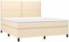 vidaXL Polsterbett mit Matratze Creme 180x200 cm Stoff, Härtegrad: H2 [3141718] Bild 3