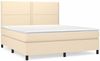 vidaXL Polsterbett mit Matratze Creme 180x200 cm Stoff, Härtegrad: H2 [3141718] Bild 2