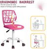 Höhenverstellbarer Bürostuhl Stoffsitz Ergonomisch Rosa Bild 5
