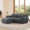 Ecksofa aus Plüschstoff, modular & rahmenlos, L-Form/2-Sitzer, 204×179×73, Grau Bild 2