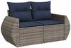 vidaXL 7-teiliges Gartensofa-Set mit Kissen, grau, Polyrattan 3221120 Bild 3