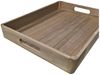 Macosa Home Dekotablett Holztablett Grau 36 cm Holz rechteckig mit Griffen Tablett (Obsttablett Wohn-Accessoire modern), Tisch-Dekoration Kerzenteller Servierplatte Bild 3