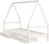 vidaXL Kinderbett mit Schubladen Weiß 80x200 cm Massivholz Kiefer 834466 Bild 4