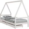vidaXL Kinderbett mit Schubladen Weiß 80x200 cm Massivholz Kiefer 834466 Bild 2