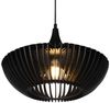 LED Pendelleuchte 1-flammig in Schwarz matt Holz Lamellenlampe, Ø 40 cm Bild 2