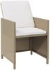 vidaXL 5-tlg. Garten-Essgruppe mit Kissen Poly Rattan Beige 3095515 Bild 4