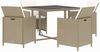 vidaXL 5-tlg. Garten-Essgruppe mit Kissen Poly Rattan Beige 3095515 Bild 3