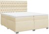 vidaXL Boxspringbett mit Matratze und LED-Beleuchtung, Holzwerkstoff creme, 200x200 cm Bild 3