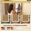 STILVORA Schminktisch mit spiegel und beleuchtung Frisiertisch Kosmetiktisch mit Hocker (Schminktisch mit LED-Spiegel, Hocker, Steckdose, Fönhalter, Holzwerkstoff, LED dimmbar, kompakt, 60×36×130cm, stabil), für Schlafzimmer, Studentenwohnheim, kleine ... Bild 2