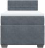 vidaXL Boxspringbett mit Matratze Dunkelgrau 100x200 cm Samt 3286235 Bild 4