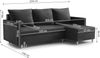 AX LIVING Blau 3-Sitzer Couch mit Schlaffunktion – Walston Eckcouch 224 cm Bild 2