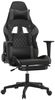 vidaXL Gaming-Stuhl mit Massage & Fußstütze Schwarz & Grau Kunstleder 345526 Bild 2