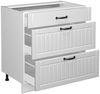 Küchenunterschrank Fame-Line Weiß Landhaus 80 cm mit 3 Schubladen, AP Anthrazit Vicco Bild 4