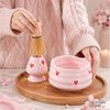 Norvéa Home Teeservice Matcha Set Rosa Herzdekor – 6-tlg. Matcha-Zubehör aus Keramik, 6 tlg. Set für traditionelle Matcha-Zubereitung Bild 3