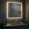 CLP Badspiegel Jaffrey Bluetooth-Lautsprecher Anti-Beschlag Quer- und Hochformat LED,80x80 cm Bild 3