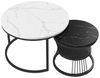 Furnishings Home Couchtisch rund Kaffeetisch Beistelltisch Satztische 2er Set, Große Werbung (2-St, Zweiteiliges Set), 2tlg. mit Marmormuster, 70x45.5 cm + 45x40 cm Bild 2