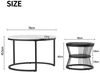 Furnishings Home Couchtisch rund Kaffeetisch Beistelltisch Satztische 2er Set, Große Werbung (2-St, Zweiteiliges Set), 2tlg. mit Marmormuster, 70x45.5 cm + 45x40 cm Bild 3