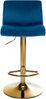 CLP Barhocker Hover Samtbezug höhenverstellbar drehbar mit Rückenlehne,blau Metall gold Bild 5