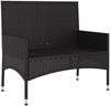 vidaXL Gartenbank 2-Sitzer mit Kissen Schwarz Poly Rattan 319490 Bild 4