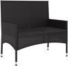 vidaXL Gartenbank 2-Sitzer mit Kissen Schwarz Poly Rattan 319490 Bild 2