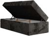 Boxspringbett 90x200 Polsterbett ZERO 90 Einzelbett ohne Kopfteil, inkl. Stauraum & Multipocket-Matratze, Hotelbett - Dunkelgrau Plüsch - H4 - Topper T25 Bild 5