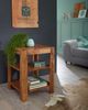 Wohnling Sheesham Standregal, Wohnzimmer-Regal mit 2 Ablagefächer, Massiv-Holz, 60 cm Bild 4