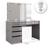 Schminktisch Sherry Grau 120 cm mit LED Beleuchtung Vicco Bild 3
