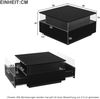 Couchtisch 70 x 70 x 41 cm mit LED, 2 Schubladen, transparentem Fach, Hochglanz, Schwarz Bild 5