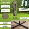 tillvex Sonnenschirm Braun Ø 300 cm Ampelschirm Gartenschirm Marktschirm Kurbel Balkon Alu Neigbar Bild 4