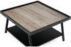 Moderner Couchtisch CUDA 70x70 cm Altholz-Look schwarzes Metallgestell Bild 3