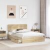 vidaXL Aufbewahrungsbett Sonoma-Eiche 140 x 200 cm Holzwerkstoff 3412271 Bild 3