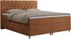 Boxspringbett Doppelbett Polsterbett Kunstlederbett mit Bettkasten - ROMA - 200x200cm - Orange Stoff - H4 Bild 3