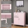 skølm 'Atria' Metallkommode, rosa, 100x38x80 cm, Metallschrank mit 3 Fächern Bild 3