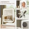 WDWRITTI Schminkspiegel Kosmetikspiegel LED Tisch mit Beleuchtung (Makeup Spiegel Rechteckig, 3Lichtfarben, Helligkeit dimmbar, Touch), 360° Drehbar, HD Umweltschutz Spiegel Bild 2
