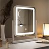WDWRITTI Schminkspiegel Kosmetikspiegel LED Tisch mit Beleuchtung (Makeup Spiegel Rechteckig, 3Lichtfarben, Helligkeit dimmbar, Touch), 360° Drehbar, HD Umweltschutz Spiegel Bild 5