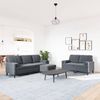 vidaXL 3-tlg. Sofagarnitur mit Kissen und Nackenrollen Dunkelgrau Samt 3278422 Bild 3