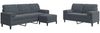 vidaXL 3-tlg. Sofagarnitur mit Kissen und Nackenrollen Dunkelgrau Samt 3278422 Bild 2