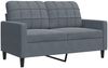 vidaXL 3-tlg. Sofagarnitur mit Kissen und Nackenrollen Dunkelgrau Samt 3278422 Bild 5