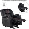 M MCombo elektrische Aufstehhilfe Relaxsessel 7550, mit 3 Motoren getrennt verstellbar, Liegeposition bis 170°, verlängerte Fußstütze, USB, für Senioren Wohnzimmer (Schwarz-Kunstleder) Bild 4
