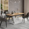 Esstisch Fenaro Goldkraft Eiche/Weiß 120-160 x 80 cm ausziehbar Vicco Bild 3