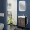 LANZET K3 Gäste WC Waschtisch Set 45 cm breit, Braun dunkel, Waschbecken Keramik Weiß, Türanschlag rechts Bild 3